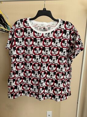 Disney Parks Mickey Graphic Tee - White, Black & Red Accent